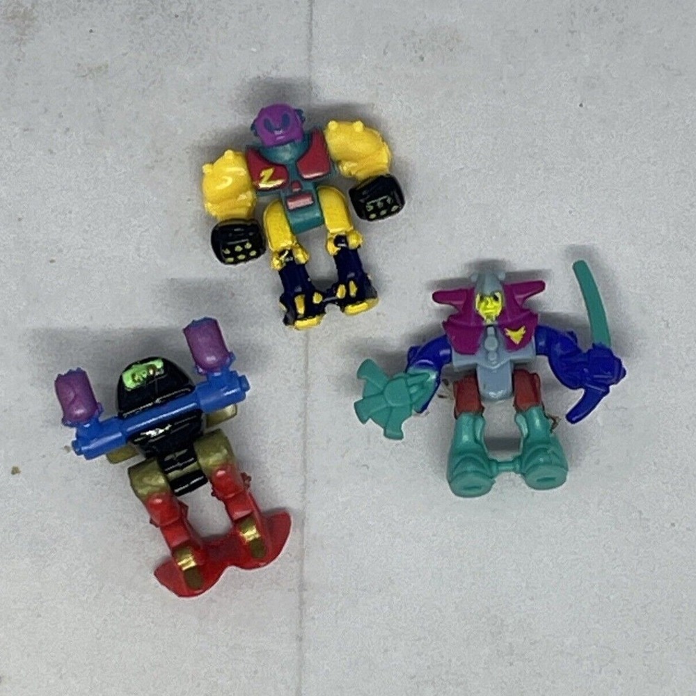 Vintage Galoob Z-Bots Action Figure Lot of 3 Mini Robots 1990s Retro Toys